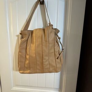 Vince Camuto Tan Leather Shoulder Bag